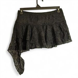 NWT Elegant Black Lace Asymmetrical Skirt